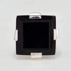 Black Onyx Solitaire Spanish 925 Sterling Silver Black Gemstone Chunky Artisan Ring Jewellery