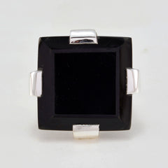 Black Onyx Solitaire Spanish 925 Sterling Silver Black Gemstone Chunky Artisan Ring Jewellery