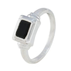 Black Onyx Solitaire Turkish 925 Silver Black Gems Whisper thin Sophisticated Ring Jewellery