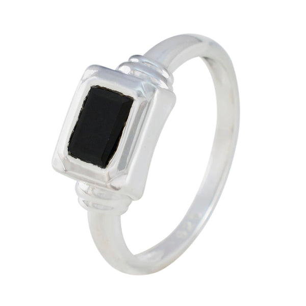 Black Onyx Solitaire Turkish 925 Silver Black Gems Whisper thin Sophisticated Ring Jewellery