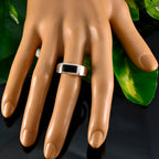 Black Onyx Solitaire Egyptian 925 Silver Black Gemstone Tiny Cultural Ring Jewellery