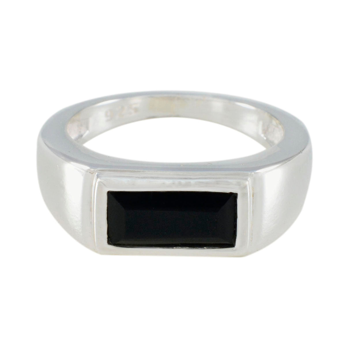 Black Onyx Solitaire Egyptian 925 Silver Black Gemstone Tiny Cultural Ring Jewellery