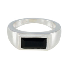 Black Onyx Solitaire Egyptian 925 Silver Black Gemstone Tiny Cultural Ring Jewellery