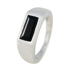 Black Onyx Solitaire Egyptian 925 Silver Black Gemstone Tiny Cultural Ring Jewellery