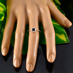 Black Onyx Solitaire Korean Silver Black Gems Elegant  Luxurious Ring Jewellery