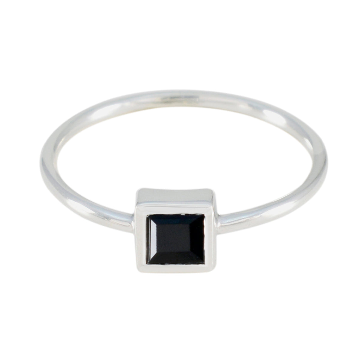 Black Onyx Solitaire Korean Silver Black Gems Elegant  Luxurious Ring Jewellery Main image