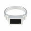 Black Onyx Solitaire German 92.5 Silver Black Gemstones Minimal Contemporary Ring Jewelry