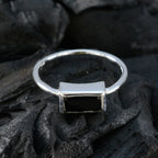 Black Onyx Solitaire Turkish Silver Black Gemstones Delicate Sophisticated Ring Jewelry