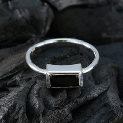 Black Onyx Solitaire Turkish Silver Black Gemstones Delicate Sophisticated Ring Jewelry