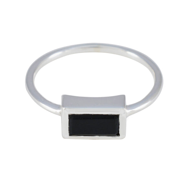 Black Onyx Solitaire Turkish Silver Black Gemstones Delicate Sophisticated Ring Jewelry
