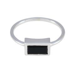 Black Onyx Solitaire Turkish Silver Black Gemstones Delicate Sophisticated Ring Jewelry
