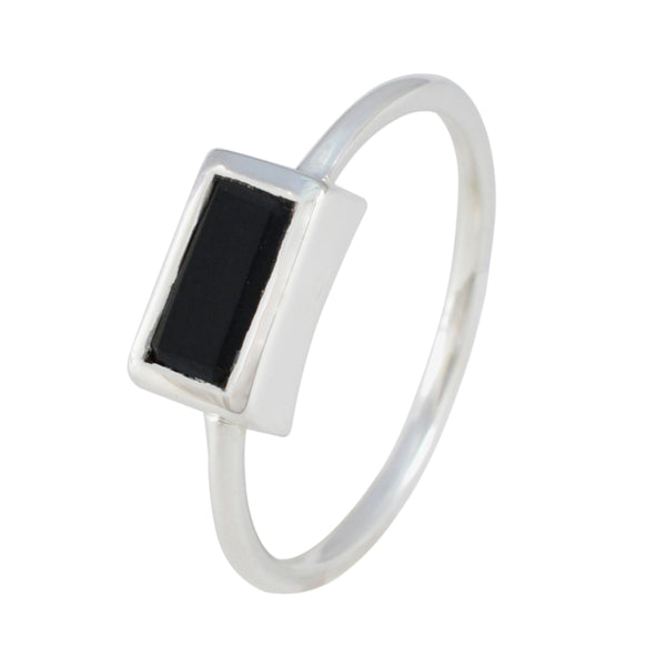 Black Onyx Solitaire Turkish Silver Black Gemstones Delicate Sophisticated Ring Jewelry