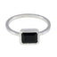 Black Onyx Solitaire American 92.5 Silver Black Gemstone Dainty Luxurious Ring Jewellery