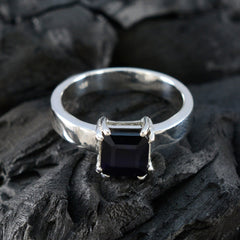 Black Onyx Solitaire Indian 925 Sterling Silver Black Gems Slim Trendy Ring Jewelry