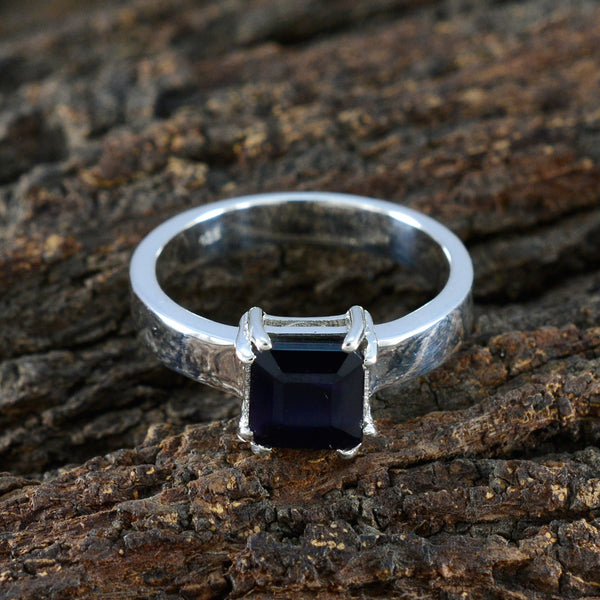 Black Onyx Solitaire Indian 925 Sterling Silver Black Gems Slim Trendy Ring Jewelry