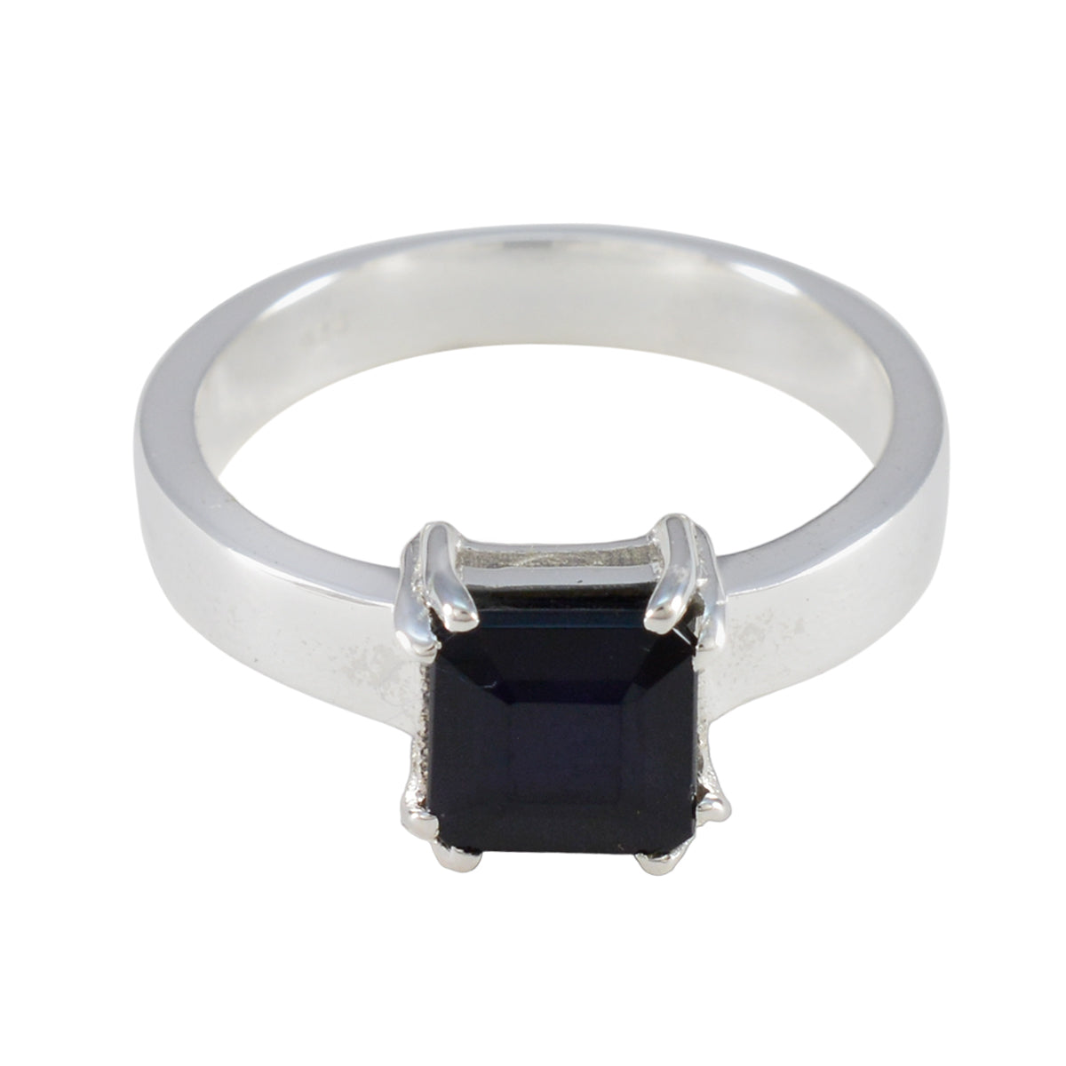Black Onyx Solitaire Indian 925 Sterling Silver Black Gems Slim Trendy Ring Jewelry Hoofdafbeelding