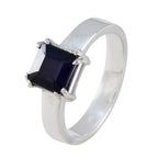 Black Onyx Solitaire Indian 925 Sterling Silver Black Gems Slim Trendy Ring Jewelry