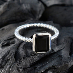 Black Onyx Solitaire African 925 Silver Black Gemstones Featherlight Luxurious Ring Jewelry
