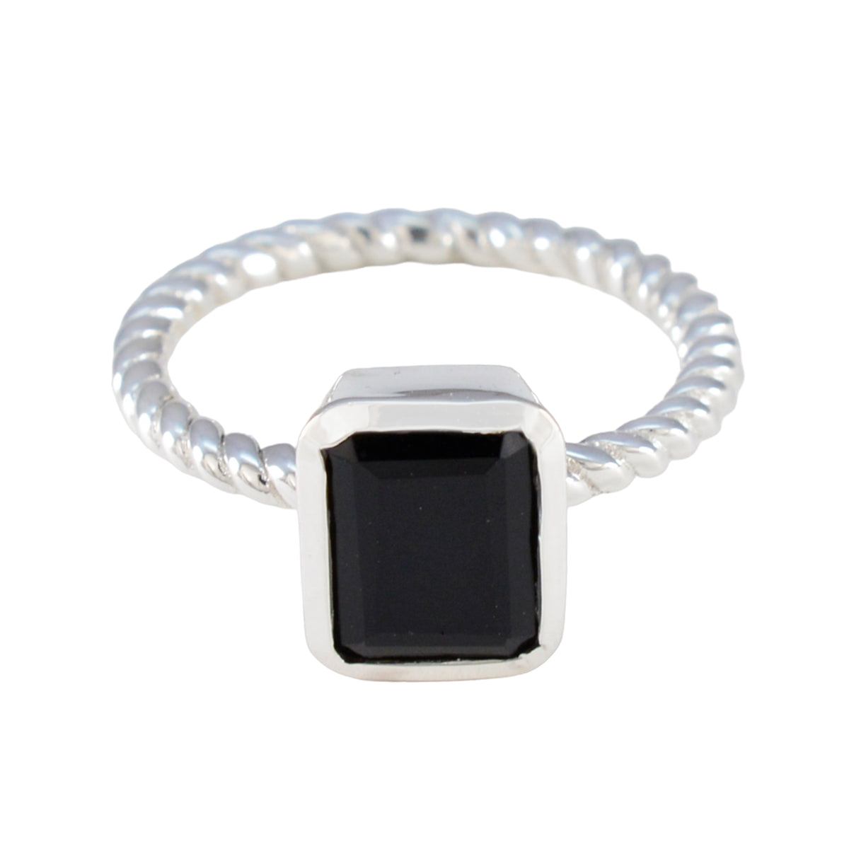 Black Onyx Solitaire African 925 Silver Black Gemstones Featherlight Luxurious Ring Jewelry Immagine principale del prodotto