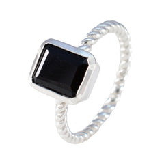 Black Onyx Solitaire African 925 Silver Black Gemstones Featherlight Luxurious Ring Jewelry