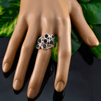 Black Onyx Hepta German Silver Black Gemstone Minimal Glamorous Ring Jewellery