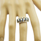 Black Onyx Penta Moroccan 92.5 Silver Black Gemstones Slim Feminine Ring Jewellery