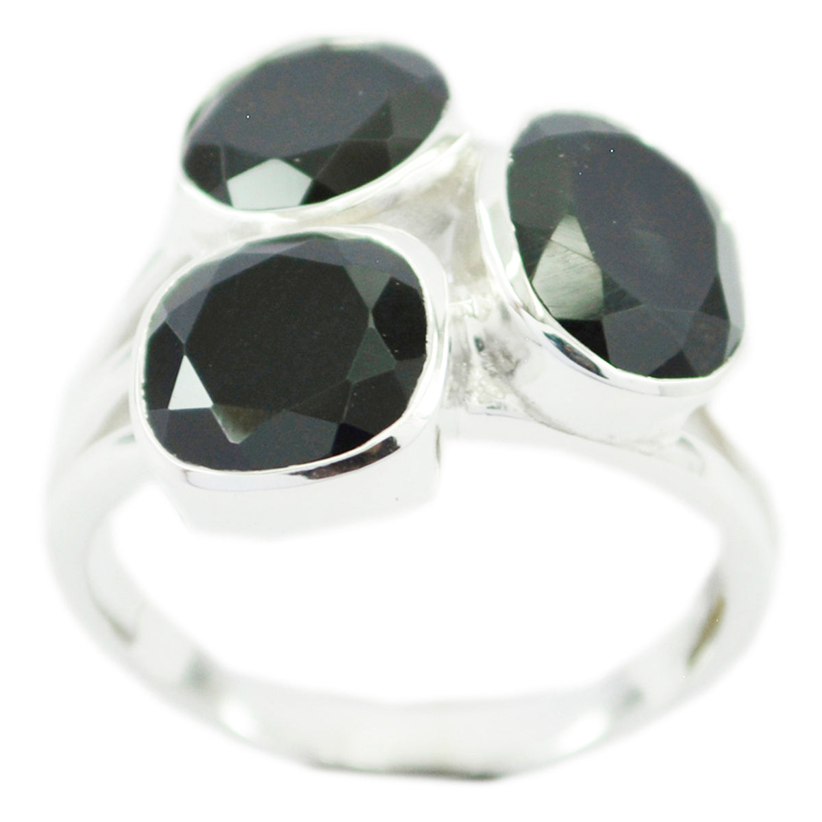 Black Onyx Trilogy Egyptian 92.5 Silver Black Gemstones Mid weight Romantic Ring Jewelry Главное изображение товара