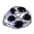 Black Onyx Penta Moroccan 925 Sterling Silver Black Gemstones Slim Feminine Ring Jewellery