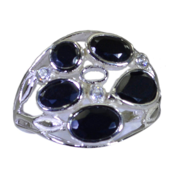 Black Onyx Penta Moroccan 925 Sterling Silver Black Gemstones Slim Feminine Ring Jewellery