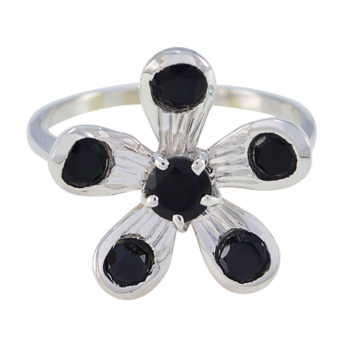 Black Onyx Hexa Moroccan Sterling Silver Black Gems Minimal Fairytale Ring Jewelry Huvudsaklig produktbild