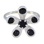 Black Onyx Hexa Moroccan Sterling Silver Black Gems Minimal Fairytale Ring Jewelry