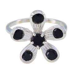 Black Onyx Hexa Moroccan Sterling Silver Black Gems Minimal Fairytale Ring Jewelry