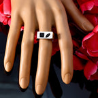 Black Onyx Toi et Moi German Sterling Silver Black Gemstone Tiny Boho Ring Jewelry