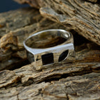 Black Onyx Toi et Moi German Sterling Silver Black Gemstone Tiny Boho Ring Jewelry