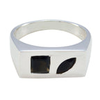 Black Onyx Toi et Moi German Sterling Silver Black Gemstone Tiny Boho Ring Jewelry