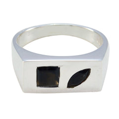 Black Onyx Toi et Moi German Sterling Silver Black Gemstone Tiny Boho Ring Jewelry