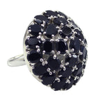 Black Onyx multiple French 92.5 Silver Black Gemstones Edgy Modern Ring Jewelry