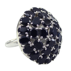 Black Onyx multiple French 92.5 Silver Black Gemstones Edgy Modern Ring Jewelry
