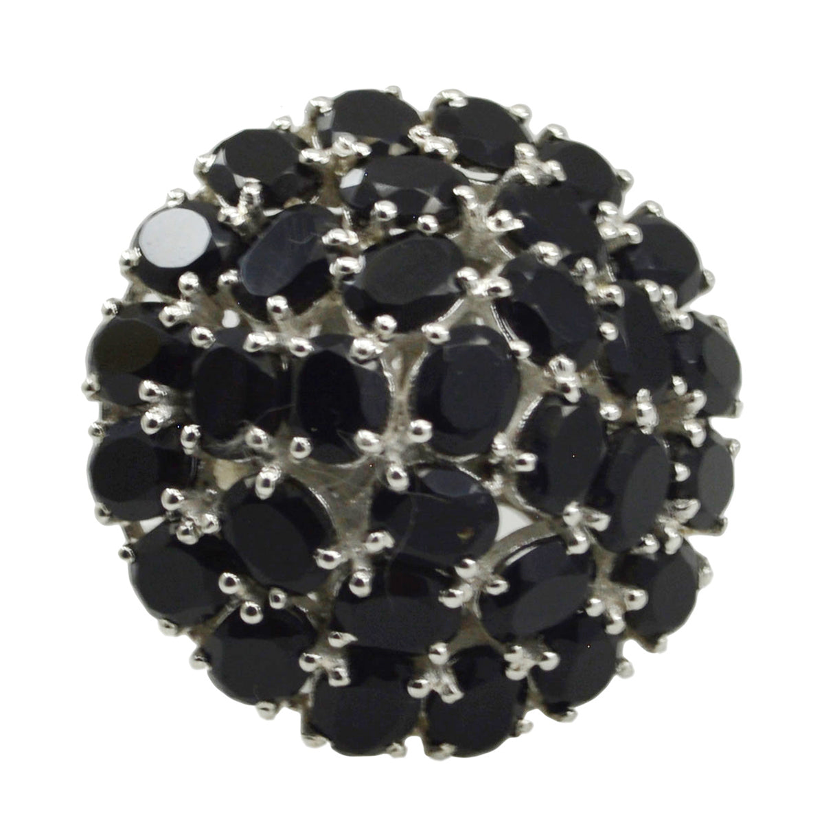 Black Onyx multiple French 92.5 Silver Black Gemstones Edgy Modern Ring Jewelry Второстепенное изображение товара