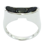 Black Onyx Trilogy Egyptian Silver Black Gemstones Tiny Love Ring Jewelry
