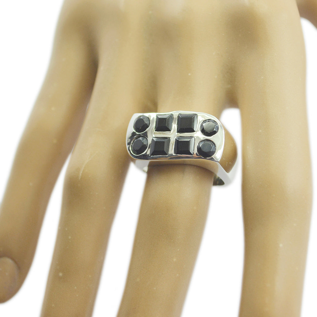 Black Onyx octa Spanish 925 Sterling Silver Black Gemstone Chunky Ethnic Ring Jewelry