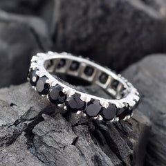 Black Onyx multiple Japanese Sterling Silver Black Gemstones Dainty Eternity Band Jewellery