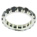 Black Onyx multiple Japanese Sterling Silver Black Gemstones Dainty Eternity Band Jewellery