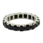 Black Onyx multiple Japanese Sterling Silver Black Gemstones Dainty Eternity Band Jewellery