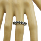 Black Onyx multiple Japanese Sterling Silver Black Gemstones Dainty Eternity Band Jewellery