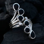 Black Onyx Hexa Russian Sterling Silver Black Gemstone Versatile Modern Ring Jewellery