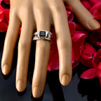 Black Onyx Penta Egyptian 92.5 Silver Black Gemstones Minimal Contemporary Ring Jewelry