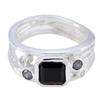 Black Onyx Penta Egyptian 92.5 Silver Black Gemstones Minimal Contemporary Ring Jewelry