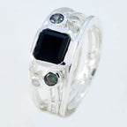Black Onyx Penta Egyptian 92.5 Silver Black Gemstones Minimal Contemporary Ring Jewelry