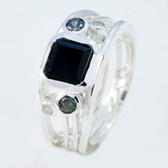 Black Onyx Penta Egyptian 92.5 Silver Black Gemstones Minimal Contemporary Ring Jewelry